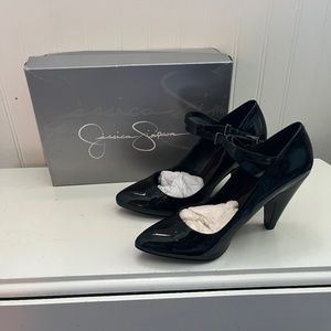 Jessica Simpson patent strap heels  Size 8